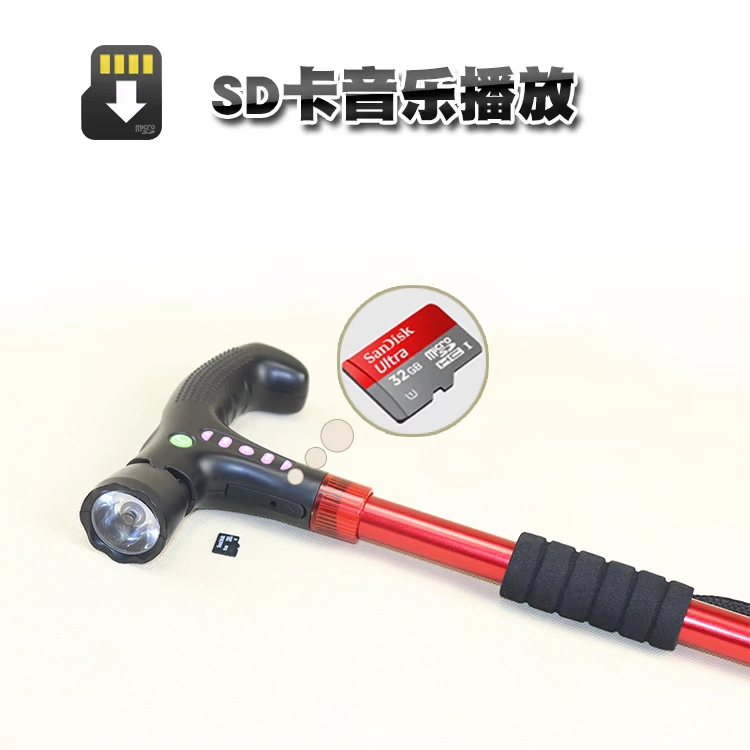 Ánh sáng đèn pin cực trekking đa chức năng với đài phát thanh Bluetooth trả lời một cú nhấp chuột MP3 - Gậy / gậy