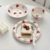 Керамическая тарелка Miss Sugar Love. Красивая миска для риса. Цветная подглазурная маленькая тарелка для свежего ужина. Десертная тарелка. Миска для йогурта.