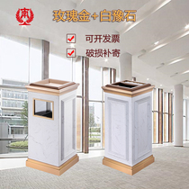 Southern European-style Rose Gold White Yu stone landing ash bucket hotel lobby KTV clubhouse elevator entrance with ashtray