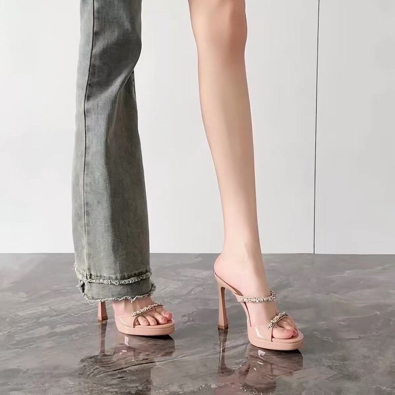 Waterproof Platform Sandals for Women 2026 Summer Rhinestone Sexy Slippers for Women, Mature Sexy Nude High Heels for Women, Stiletto Heels Waterproof Platform Sandals for Women 2026 Summer Rhinestone Sexy Slippers for Women, Mature Sexy Nude High Heels for Women, Stiletto Heels