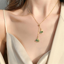 Necklace 2020 New Tide Emerald scalloped gem micro-inlaid necklace High sense goddess temperament socialite choker