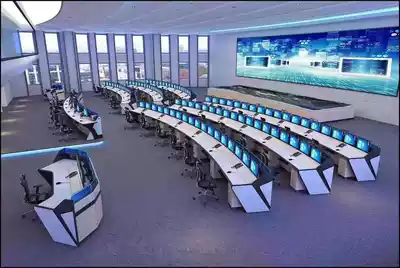 Customized Luxury Technology sense arc type U-type L-type special type monitoring station command center dispatching station console thickening
