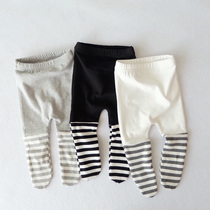 INS Autumn and winter baby striped patchwork leggings socks Mens and womens baby large PP all-in-one tights pants