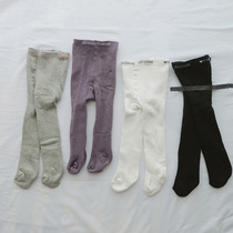 0-1-2 years old baby winter pantyhose 3 months Girl 6 baby bottling socks thick cotton conjoined 9 socks