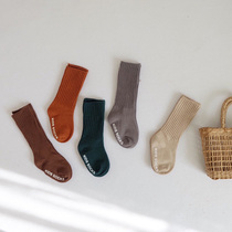2021 Spring and Autumn new non-slip dispensing baby socks baby tall cylinder boneless loose floor children pile socks