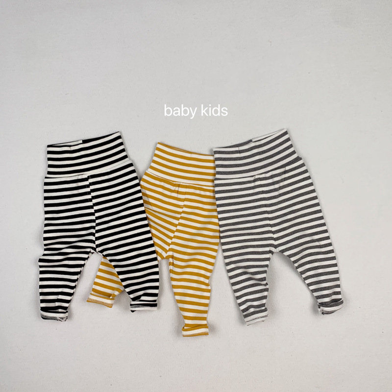 Spring and autumn money pure cotton male and female baby high waist and belted striped inner lap pants baby outside to wear big fart long pants to open gear