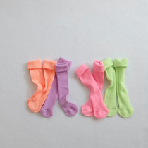 2020 Spring and Autumn Korean socks fluorescent color men and women baby soft glutinous breathable double needle stockings