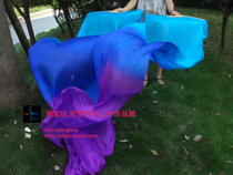 Neilos Professional Belly Dance Silk Fan Lake Blue Sapphire Blue Purple 2 4*0 9