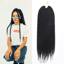 Black dirty braided wig Hand rub two strands of braided chemical fiber hair havana mambo twist hair 18”12s