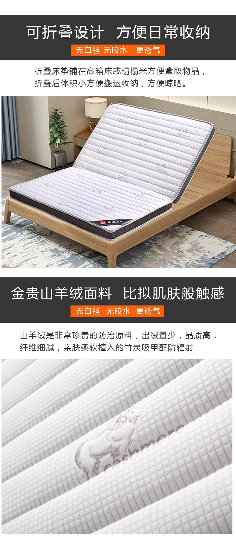 3e môi trường cọ dừa nệm mat 1.8m 1,5m giường tự nhiên kinh tế goggle Palm cứng cột sống gấp - Nệm nệm kim đan 1m6