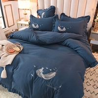 Двойные перья-четыре куски четырех кусочков голубых юбок