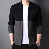 Mens 2021 autumn new mens casual sweater coat mens Korean long sleeve knitted cardigan sweater men