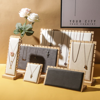 Bamboo and wood jewelry jewelry necklace display rack hanger bracelet pendant jewelry display board pendant stall props shelf