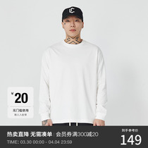 CHINISM DAILY BLANK Simple-color long-sleeved pure cotton T-shirt male tide loose chase top