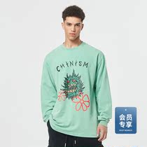  CHINISM washed long-sleeved t-shirt mens trendy brand devil funny print hip-hop loose high street ch crew neck top