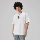 Черная цветная хлопковая футболка с коротким рукавом, в американском стиле, круглый воротник