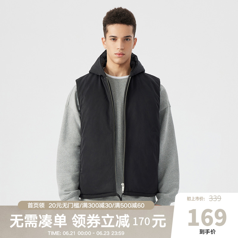 CHINISM Even cap cotton Machia male outwear American trendy hip hop high street cotton suit sleeveless horse clip jacket tide card