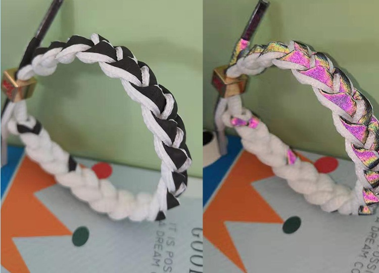 Vòng tay ren vật liệu dệt DIY vòng tay vật liệu gói ba chiều phản chiếu có thể được kết hợp với vòng tay đôi sư tử nhỏ - Vòng đeo tay Clasp vòng bạc nữ