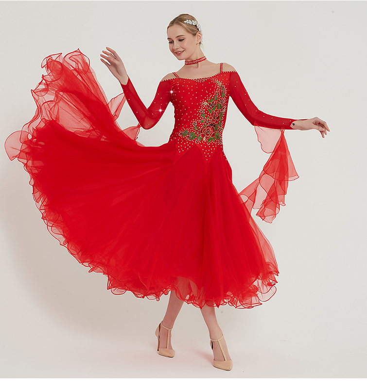 Women ballroom dance dresses Modern dance skirt National Standard Dance