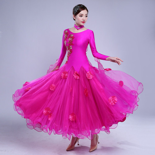 Women ballroom dance dresses Big skirt dress modern dance dress National Standard Dance Dress waltz dance dress big skirt