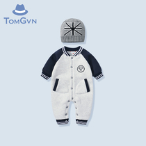 Tommy Gevin Baby Autumn Winter Clothing Long Sleeve One-piece Clothes Baby Full Moon 100 Days Foreign Pissed Out Winter Clothes