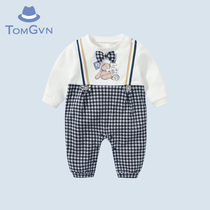 Tommy Gevin Male Baby Conjoined Autumn Clothing 2022 New Super Cute Birthday Full Moon 100 Days Baby Out Of Clothing