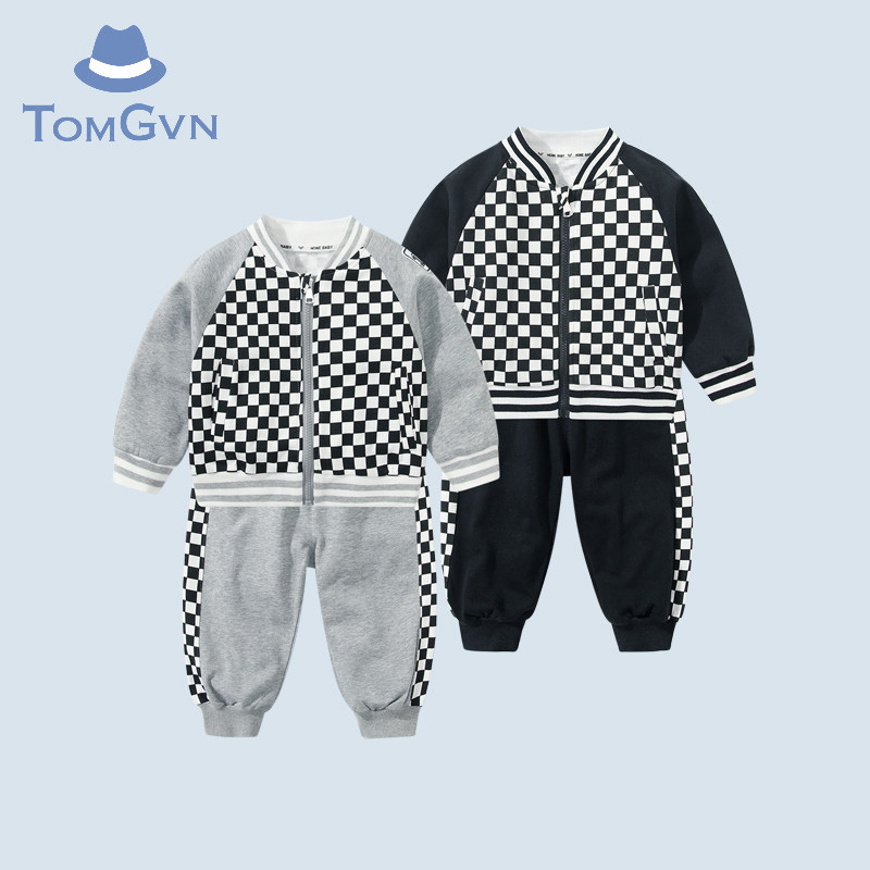 Tommy Gavin 2022 spring new casual suit boy baby top pants two-piece boy outing suit