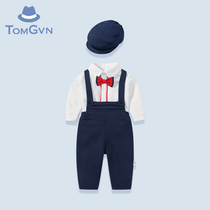 Tommy Gaven 2022 Baby back with pants Three sets of handsome mens baby autumn clothes childrens gentlemens gown