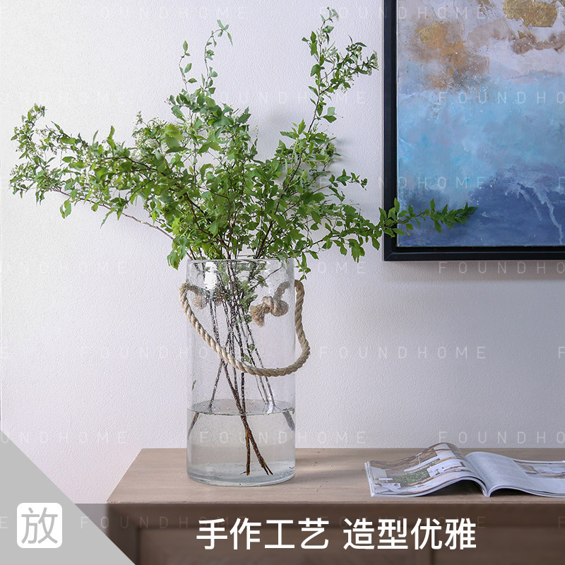 foundhome creative glass vases living room outdoor pendulum pieces flower arrangements drying flowers straight drum vases