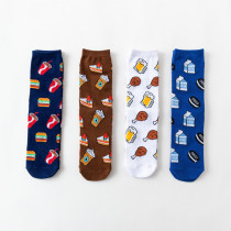 Food snacks socks fried chicken beer OREO milk biscuit socks Korea street shot in socks