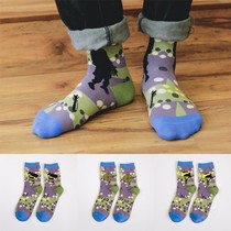 South Korean mens socks creative Tide mens war King Cotton camouflage mens cotton socks