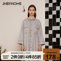 JNBYHOME Jiangnan cloth autumn home clothing dress comfortable warm cotton double-sided thin grinding couple models