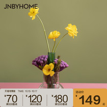 JNBYHOME Jiangnan cloth autumn vase color High Borosilicate glass bedside flower arrangement home creative ornaments