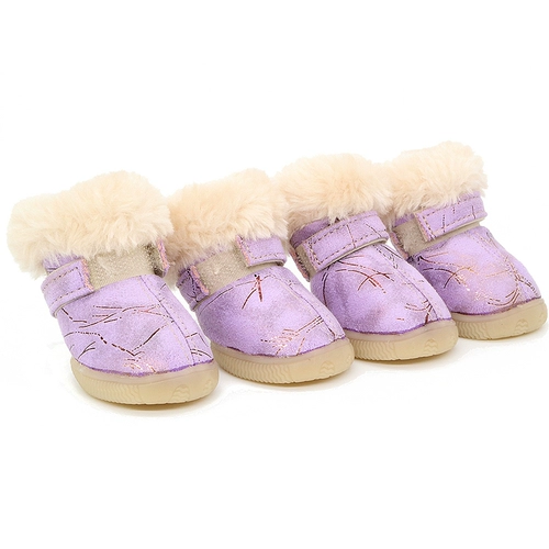 Никакой обуви, которую носят щенки собаки, набор из 4 маленьких домашних животных плюшевых собак за четыре сезона тепло и мягкое дно