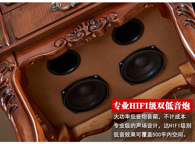 đầu đĩa than giả cổ Máy ghi âm vinyl cổ điển trang trí loa siêu trầm đa chức năng bằng gỗ niêm phong máy ghi âm nhà rắn gỗ phong cách Mỹ 	đầu đọc đĩa than denon