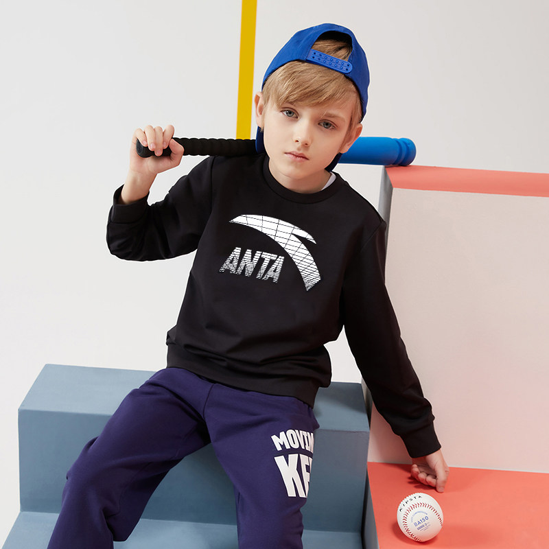 Ann Stepping Children's Clothing Boy Clothing 2022 Spring Autumn Season New Sports Blouse Big Boy Hooded Sweatshirt Casual 100 lap