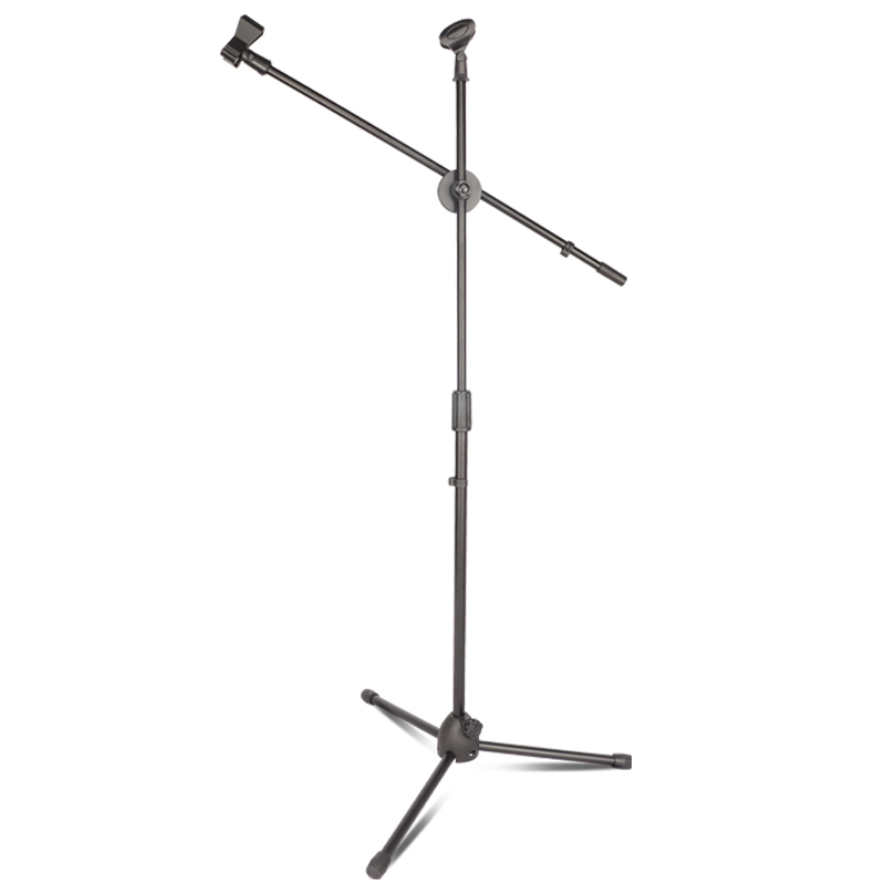 Microphone stage stand performance tripod triangle floor-to-ceiling retractable vertical singing microphone stand with crossbar