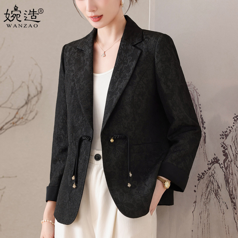 New Chinese-Style Casual Blazer for Women 2026 Spring and Autumn New Model Middle-Aged Mom Fashion Elegant National Style Small Suit