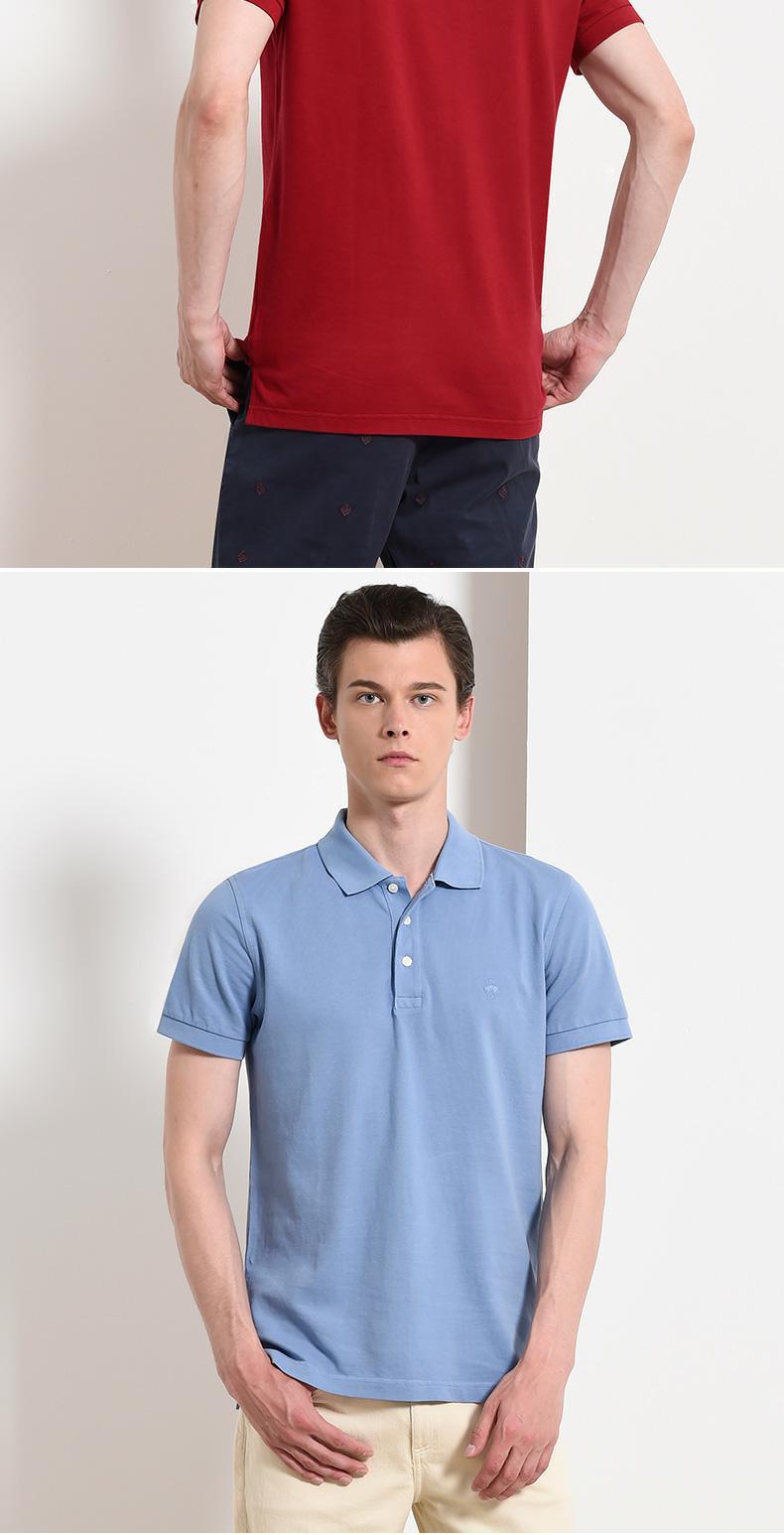 Brooks Brothers / Buck Brothers Men Summer Cotton Short Tay áo màu rắn Áo thun1000038257 áo polo đỏ