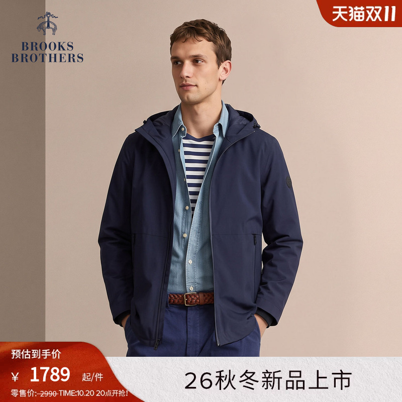Brooks Brothers 26 New Autumn Men's Commuter Outdoor Hooded Cotton Jacket