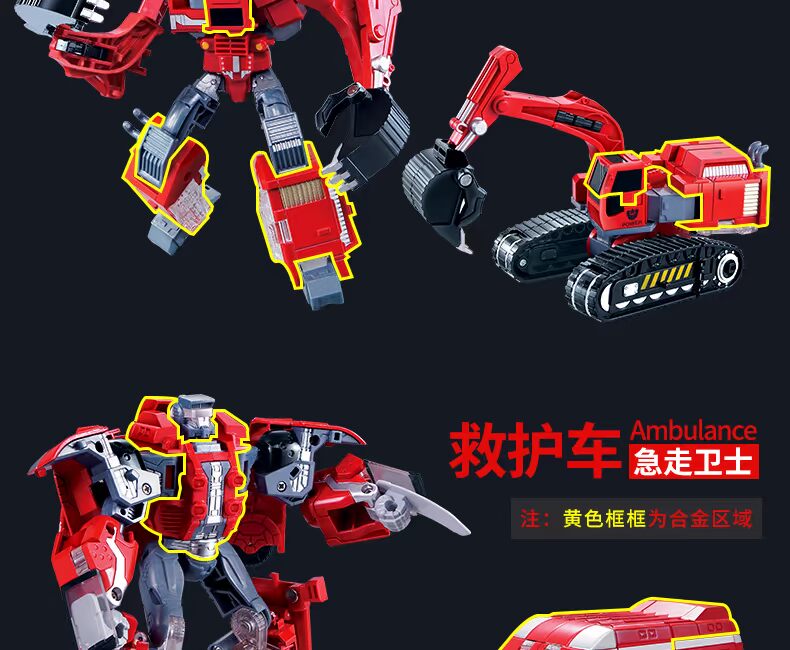 Lu Bawei sẽ khai hỏa chiến tranh sẽ biến đổi đồ chơi mô hình xe cứu hỏa robot hợp kim năm chiếc King Kong - Gundam / Mech Model / Robot / Transformers 	mô hình robot người