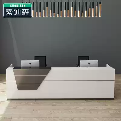 Company front desk, simple modern consultation bar, office counter, service counter, welcome cashier counter, desk