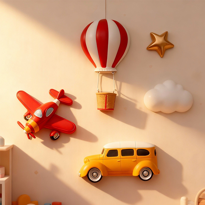 Creative Cute Cartoon Hot Air Balloon Wall Decorations for Children's Rooms, Hanging Ornaments for Living Room Tv Background Wall, No Drilling Required Creative Cute Cartoon Hot Air Balloon Wall Decorations for Children's Rooms, Hanging Ornaments for Living Room Tv Background Wall, No Drilling Required