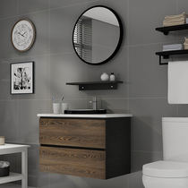 American bathroom cabinet solid wood smart round mirror wash hand wash basin cabinet combination wall face wash toilet