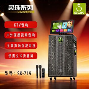 SOK SK-719视频家庭KTV音响户外移动大功率K歌一体机智能K歌音响