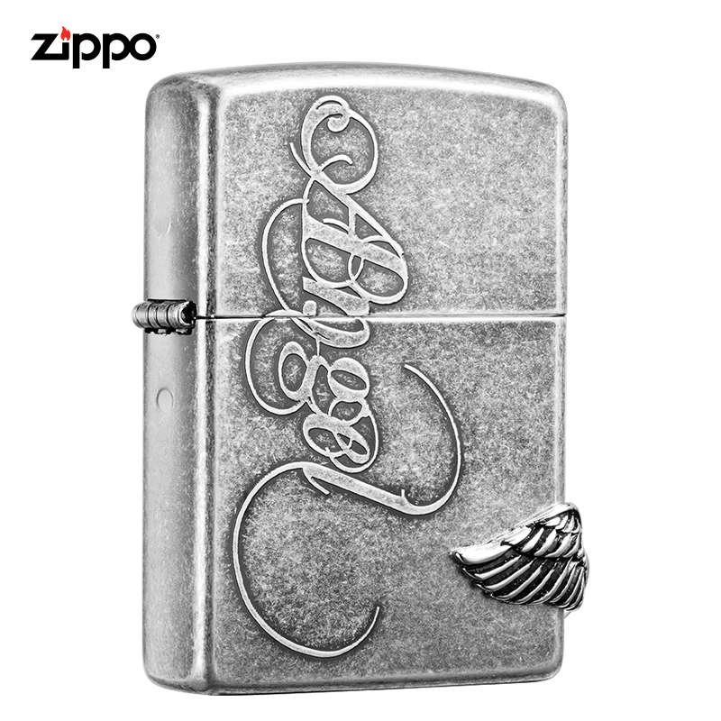 Zippo Official Flagship Store Lighter Love Angel Silver Three-sided Solid Badge Gift Giving Boyfriend