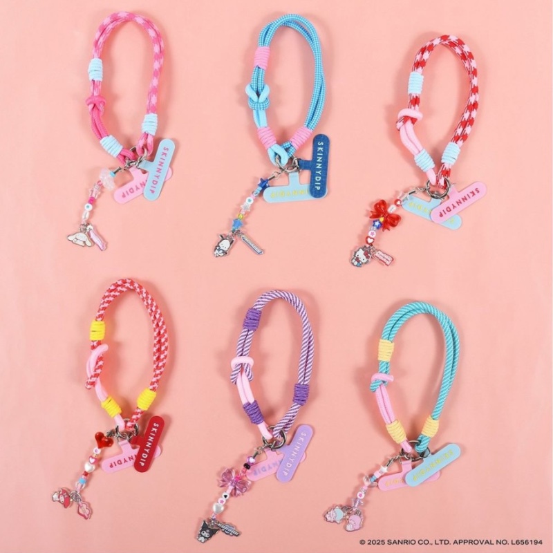 Kitty, Melody, Kuromi, British Skinnydip, Sanrio Collaboration Short Wrist Phone Lanyard Kitty, Melody, Kuromi, British Skinnydip, Sanrio Collaboration Short Wrist Phone Lanyard