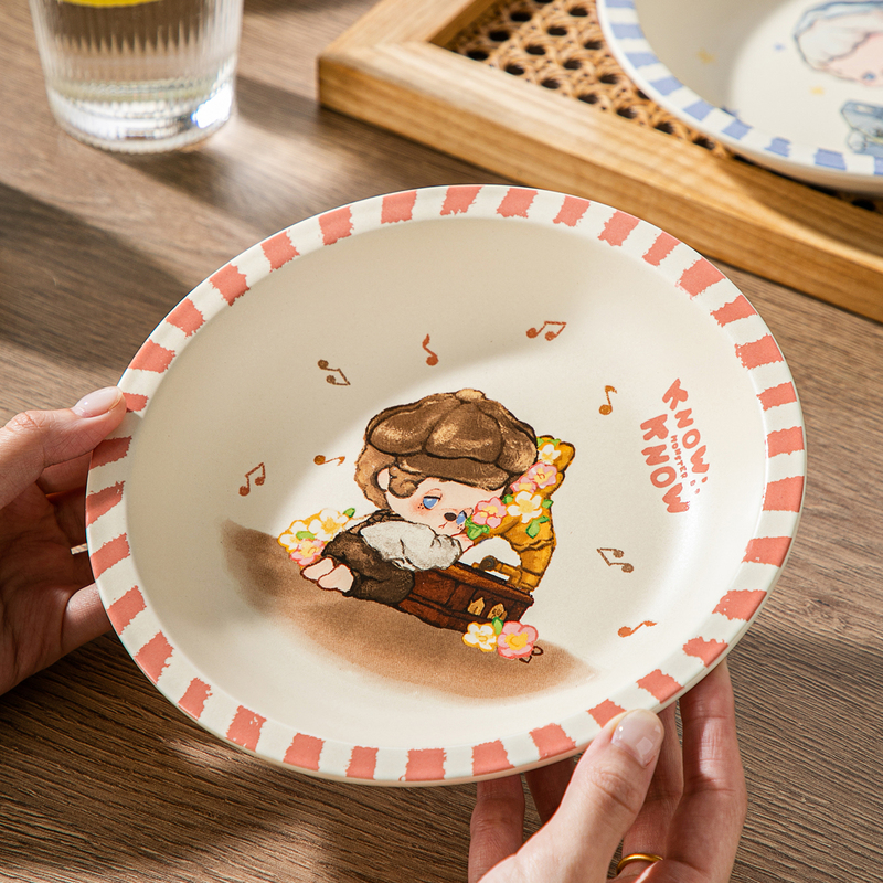 Knowknow Tableware Plate Breakfast Plate Dessert Plate Dish Household Ceramic Deep Plate Cute Kidsren's Plate Snack Plate Knowknow Tableware Plate Breakfast Plate Dessert Plate Dish Household Ceramic Deep Plate Cute Kidsren's Plate Snack Plate
