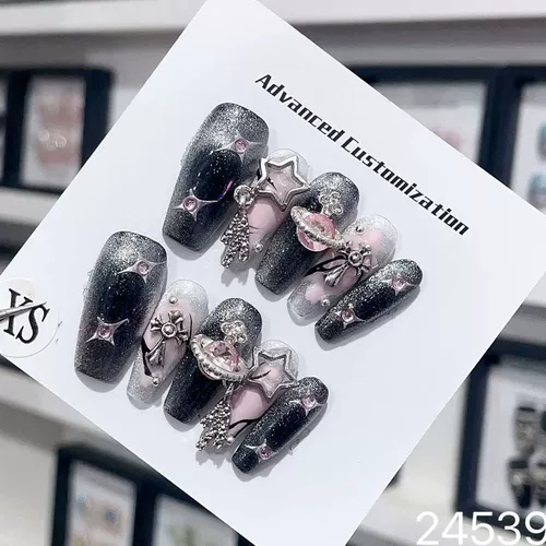 Пресс для ногтей Y2k ручной работы в стиле панк French Luxury Star Nails Re