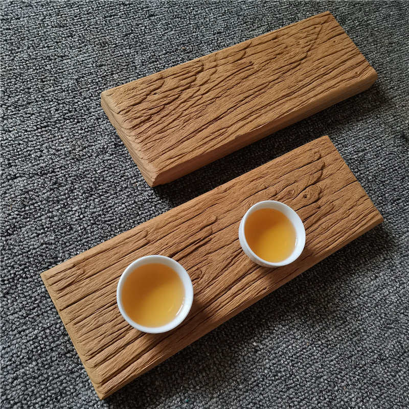 Weathered old elm old wood plank Zen dry brewing table pot bearing coaster tea tray old wood photo background board custom base